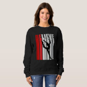 Red Rhythmic Gymnastics Womens Believe Red Gymnast スウェットシャツ (正面フル)