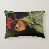 Red Ribbonポートレート付き女性by Vincent van ゴッホ アクセントクッション (正面)
