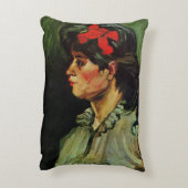 Red Ribbonポートレート付き女性by Vincent van ゴッホ アクセントクッション (裏面(縦))
