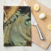 Red Ribbonポートレート付き女性by Vincent van ゴッホ キッチンタオル (四つ折り)