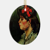 Red Ribbonポートレート付き女性by Vincent van ゴッホ セラミックオーナメント (右)