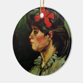 Red Ribbonポートレート付き女性by Vincent van ゴッホ セラミックオーナメント (左)