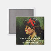 Red Ribbonポートレート付き女性by Vincent van ゴッホ マグネット (正面/裏面)
