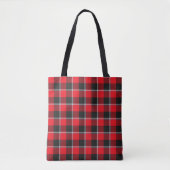 Red Ribbon and Heavy Metal Plaid トートバッグ (正面)