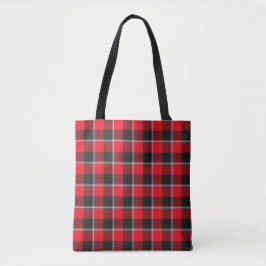Red Ribbon and Heavy Metal Plaid トートバッグ
