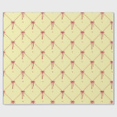 Red Ribbon Bows - Classic Valentine Wrapping Paper ラッピングペーパー (フラット)