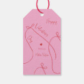 Red Ribbon Bows – Modern Happy Valentine’s Day  ギフトタグ (裏面)