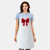 Red Ribbon cooking / medical wear Apron エプロン (着用した状態)