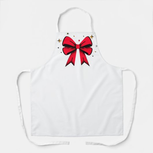 Red Ribbon cooking / medical wear Apron エプロン (正面)