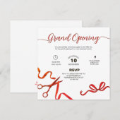 Red ribbon cuttiing Grand opening Invitation 招待状 (正面/裏面)