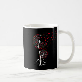 Red Ribbon Dandelion Heart Disease Blood Cancer Aw コーヒーマグカップ