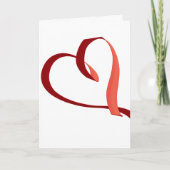 Red Ribbon Header on Valentine's Card カード (正面)