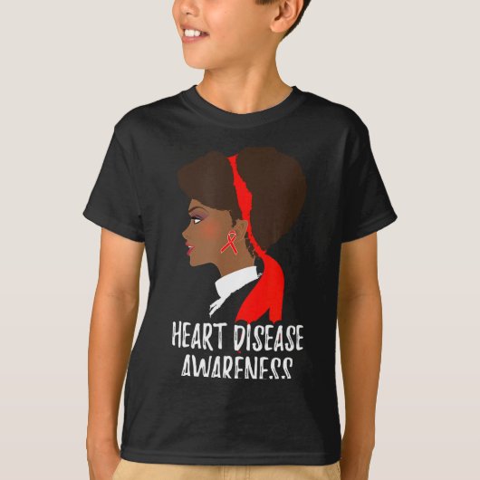 Red Ribbon Month _ National Heart Disease Awarenes Tシャツ (正面)