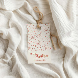 Red Ribbon Rustic Christmas  Gift Tags ギフトタグ