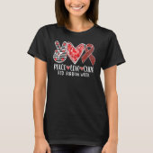 Red Ribbon Week Awareness Wear Red Peace Love Cure Tシャツ (正面)