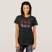 Red Ribbon Week Awareness Wear Red Peace Love Cure Tシャツ (正面フル)