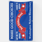 Red Ribbon Week - Drug Free Choices Blue 横断幕 (縦)