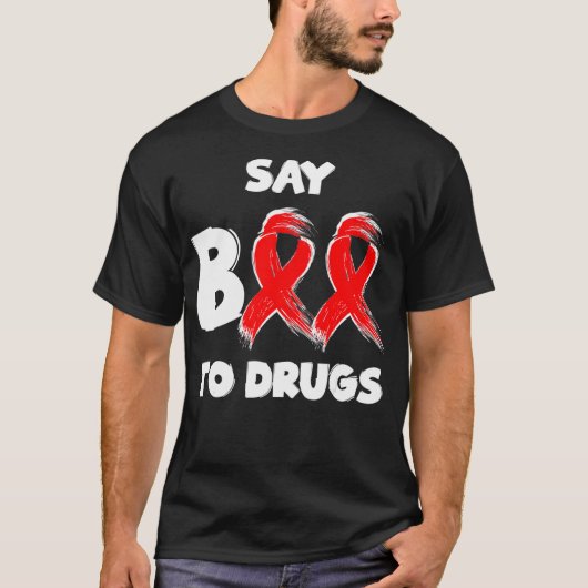 Red Ribbon Week Say BOO To Drugs Say Yes To Hallow Tシャツ (正面)