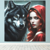 Red riding hood an his wolf  キャンバスプリント (インサイチュ (ウッドフロア))