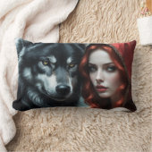 Red riding hood an his wolf  ランバークッション (ブランケット)