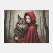 Red riding hood and truth about wolf - Decoupage ラッピングペーパーシート (正面)