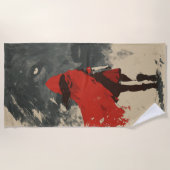 Red Riding Hood Wolf Beach Towel – Dark Fairy Tale ビーチタオル (正面)
