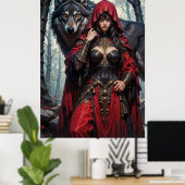 Red Riding Huntress with Wolves Poster ポスター (ホームオフィス)