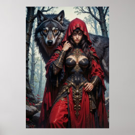 Red Riding Huntress with Wolves Poster ポスター