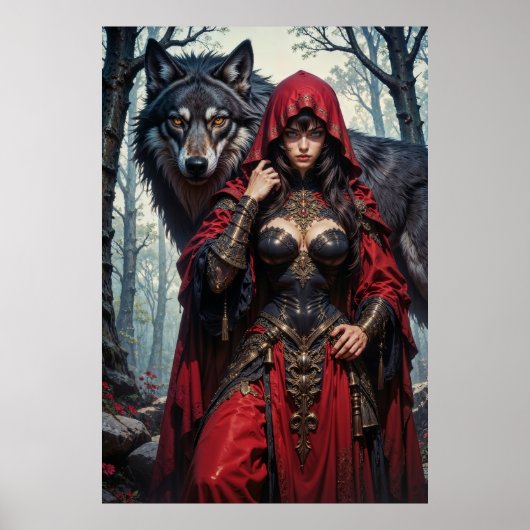 Red Riding Huntress with Wolves Poster ポスター (正面)