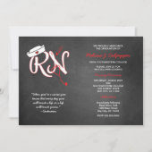 RED RN卒業ナースピン留め式招待状 招待状 (正面)