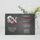 RED RN卒業ナースピン留め式招待状 招待状 (スタンド正面)