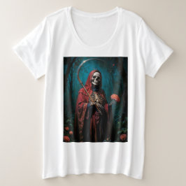 Red Robe Santa Muerte プラスサイズTシャツ