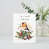 Red Robin Christmas Postcard ポストカード (スタンド正面)