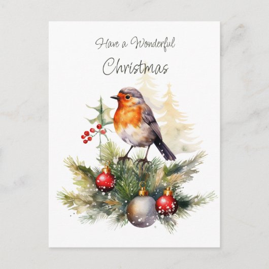 Red Robin Christmas Postcard ポストカード (正面)
