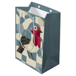 Red Robin in Vector Block Gift Bag - Medium ミディアムペーパーバッグ