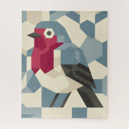 Red Robin in Vector Block Jigsaw Puzzle ジグソーパズル