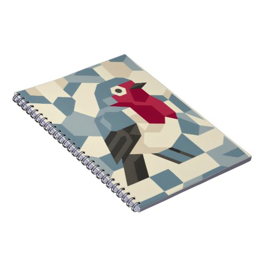 Red Robin in Vector Block Spiral Notebook ノートブック (右側)