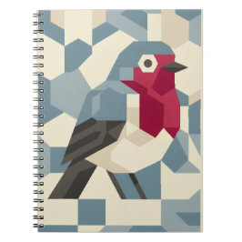 Red Robin in Vector Block Spiral Notebook ノートブック