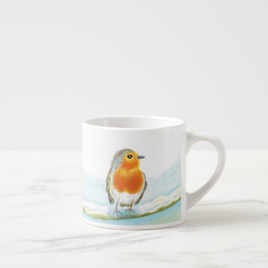 Red Robin in Winter Coffee Mug エスプレッソカップ (右)