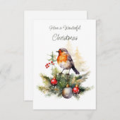 Red Robin Pine Christmas Enclosure Card エンクロージャーカード (正面/裏面)