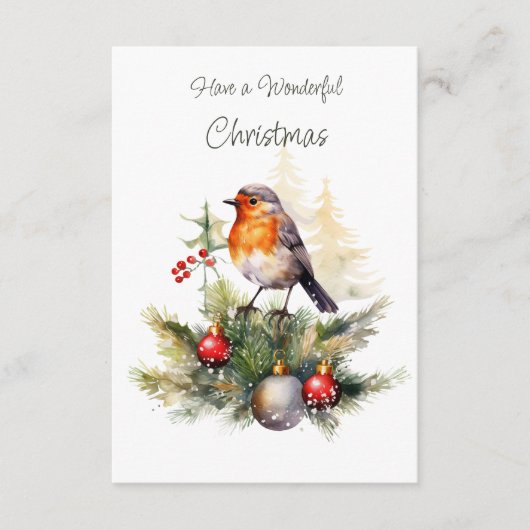 Red Robin Pine Christmas Enclosure Card エンクロージャーカード (正面)