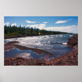 Red Rock Shoreline – Lake Superior, U.P. ポスター