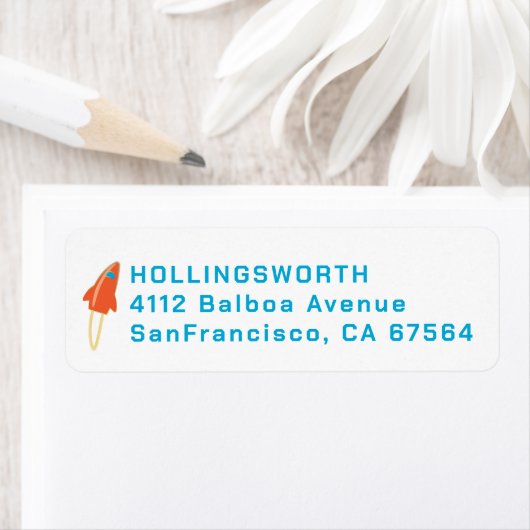 Red Rocket Return Address ラベル (インサイチュ)