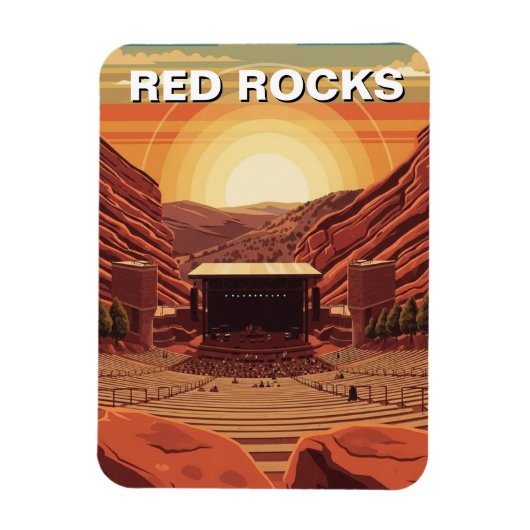 Red Rocks Amphitheater Colorado マグネット (縦)