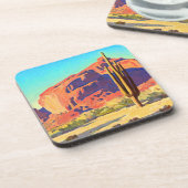 Red Rocks and Actus by Maynard Dixon コースター (左側)