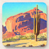 Red Rocks and Actus by Maynard Dixon コースター (正面)