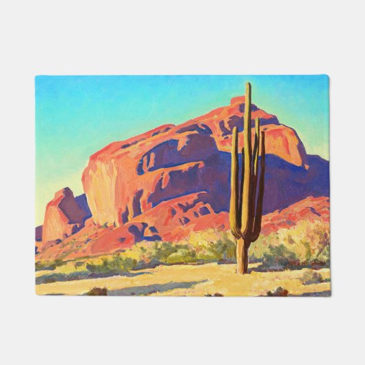 Red Rocks and Actus by Maynard Dixon ドアマット (正面)