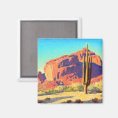 Red Rocks and Actus by Maynard Dixon マグネット (正面/裏面)