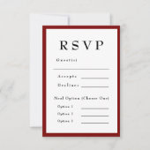 Red Romantic and Timeless Wedding RSVP (正面)