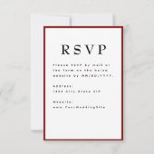 Red Romantic and Timeless Wedding RSVP (裏面)